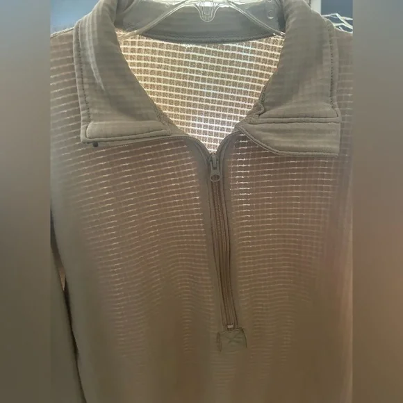 POLARTEC Fleece Desert Tan Quarter Zip Long Sleeve Collared Pullover Size Small - Picture 10 of 10